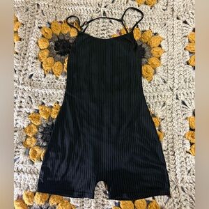 SHEIN Black Ribbed Romper